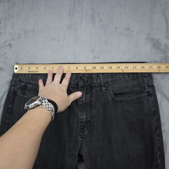 Guess Pants Mens 34 Gray Delmar Slim Straight Button Pocket Cotton Denim Jeans - Picture 3 of 16